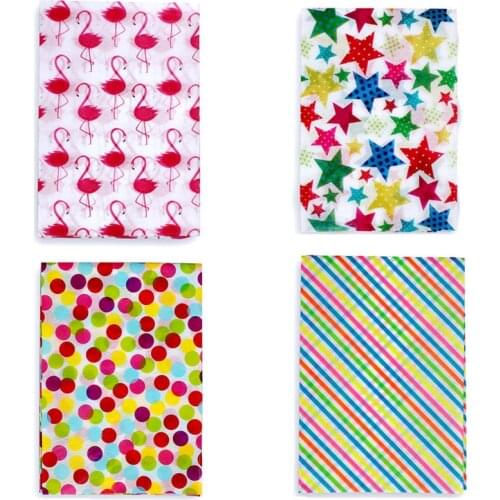 New 5pcs Colorful Tisuue Paper Stars Dot Flamingo Print Tissue Papers Gift Wrapping Papers Gift Decortive Papers Party Supply