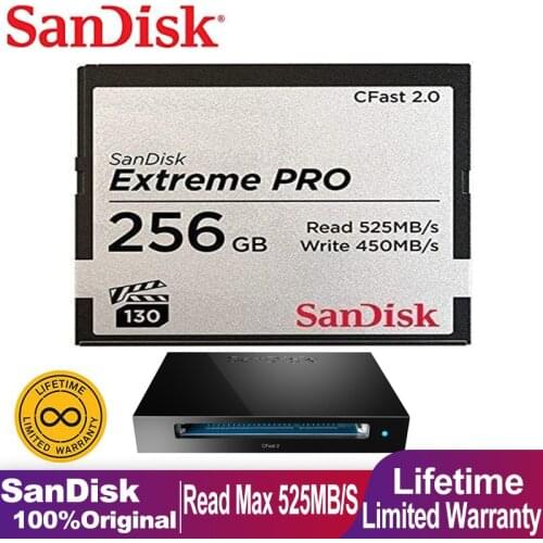 Original SanDisk Extreme Pro Cfast 2.0 CF Memory Card 64GB 128GB Cfast Card For 4K Video Camera And Camcorders Cfast Card Reader