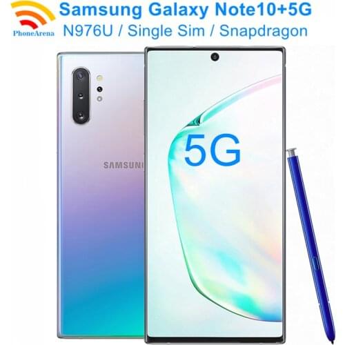 Original Samsung Galaxy Note10+ Note10 Plus 5G N976U 90% New 6.8" 12GB RAM 256GB ROM NFC Octa Core Snapdragon 855 Cell Phone