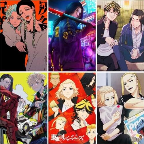 Anime Posters Tokyo Avengers Poster Retro Poster Canvas Painting Wall Decor Wall Art Picture Photos for Childrens Room Decor