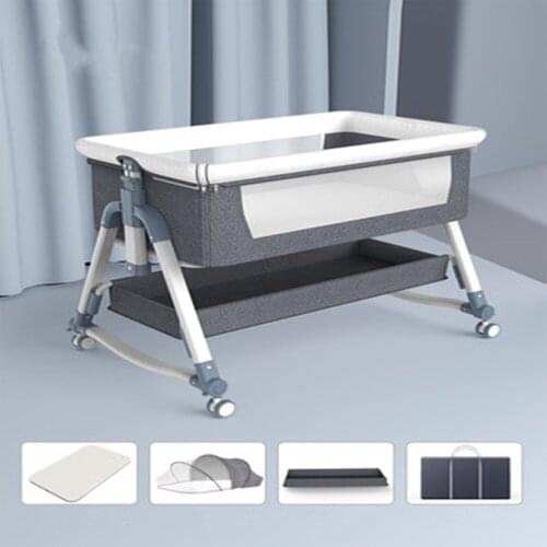 Baby crib portable foldable cradle bedside bed mobile baby bed sleeping basket bb bed newborn stitching big bed