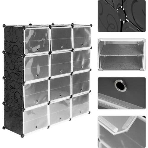 Transparent Shoe Boxes Dustproof Storage Box Shoes Box Thickened Shoe Organizer Box Superimposed Combination Shoe Cabinet HWC