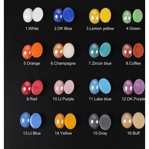 Mix color Half Oval Pearl Ceramic Nail art Beads 18 Color DIY Crystals Jewelry Accessories free shipping