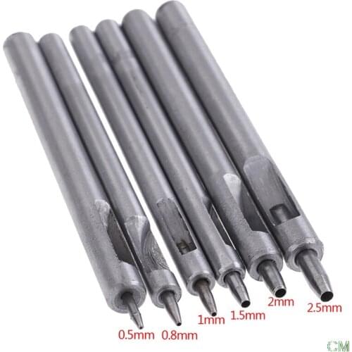 DIY Handmade Belt Punching Leather Hole Punch Hollow Drilling Tools Leather Handicraft Puncher Set Leather Tool 0.8MM-2.5MM