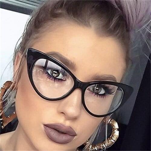Cat Eye Leopard Sunglasses Fashion Brand Shades For Women Myopia Nerd Optical Frame Retro Sunglasses Ladies Sexy Black Glasses