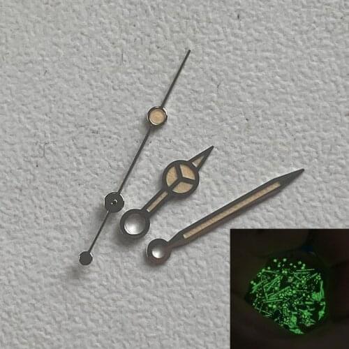 NH35 Watch Hands Three Pin Green Luminous Suitable for 8215 8200 and Mingzhu 2813 NH35 Movement Watch Accessories