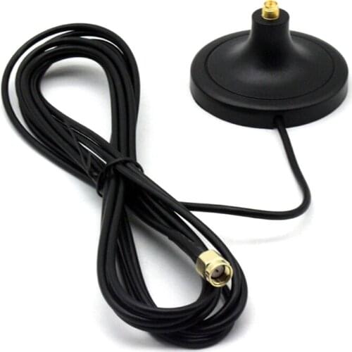 WiFi Antenna Extension Pure Cupper RP-SMA Male to Female Antenna with 3M Cable Magnetic Base for Router Wireless Network Card