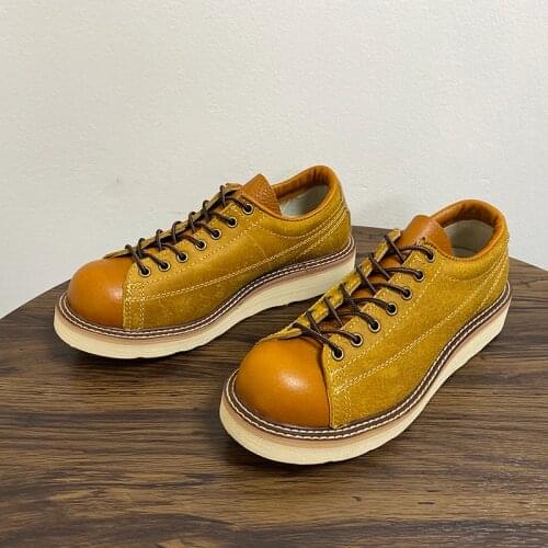 Yomior Vintage British Casual Men Shoes High Quality Handmade Dress Ankle Boots High Quality Cow Leather Tooling Motorcycle Boot