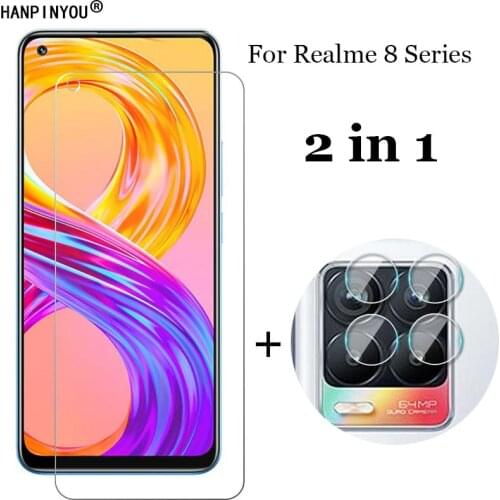 2-in-1 For Realme 8 4G / 5G / Pro Camera Lens Protection Film + Front Clear Tempered Glass Screen Protector
