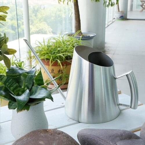 1.5L stainless steel watering flower bottle fine mouth drip flower pot watering cane long mouth succulent plant watering device