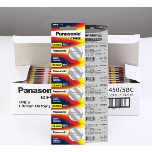 20pcs/lot Panasonic CR2450 CR 2450 3V Lithium Battery Watches Clocks Hearing Aids Button Coin Batteries Cell