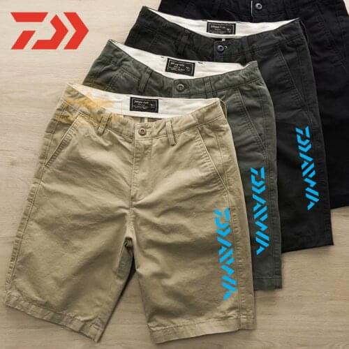 2021 Summer Daiwa Fishing Shorts for Men Multi-pocket Breathable Quick Dry Fishing Shorts DAIWA Elastic Waist Fishing Pants