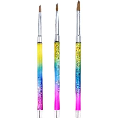 3Pcs/Set Nail Art UV Gel Extension Builder Rhinestone Painting Brush Lines Liner Pattern Drawing Pen Manicure Tool