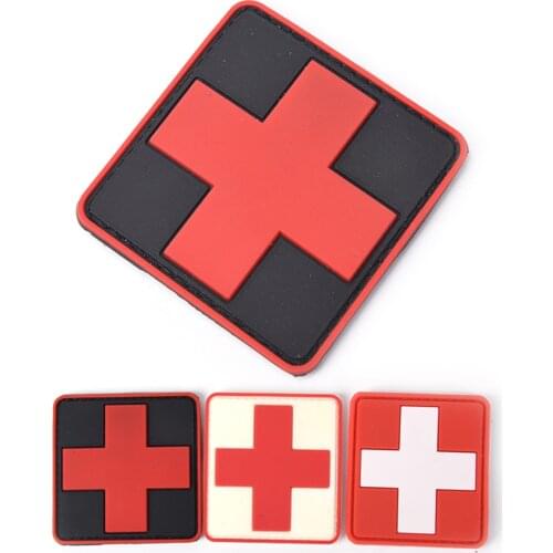 3D PVC Rubber Red Cross Flag of Switzerland Swiss Cross Patch Medic Paramedic Tactical soldier Morale Badge