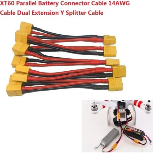 5/10pcs Xt60 Parallel Battery Connector Cable Dual Extension Y Splitter Silicone Wire