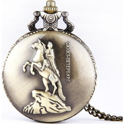 50pcs/lot Hot Sale Antique Bronze Knight Pocket Watches Necklace Men Gift Watches Wholesale