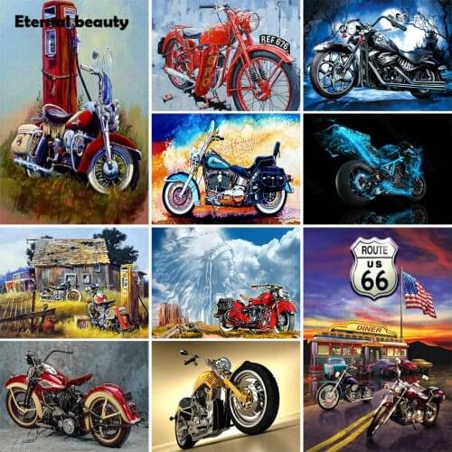 5D Diamond Painting Motorcycle Mosaic Art Pictures Cross Stitch Kits Diy Diamond Rhinestone Embroidery Full Square Drill Artwork