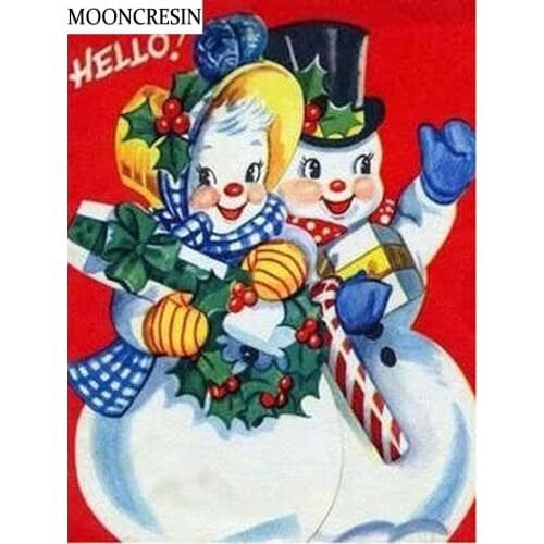 5D Diy Diamond Painting Full Square Snowman Embroidery Diamond Mosaic Painting Rhinestone Needlework Christmas Decoration Gifts