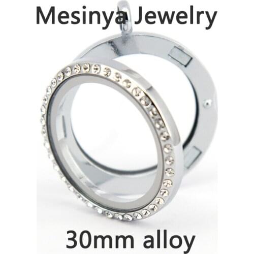 6pcs 30mm czech crystal round strong magnetic authentic glass locket for floating charms love note keepsake xmas gift