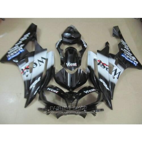 Free 7 gifts fairings For Yamaha R6 06 07 west sticker black injection mold fairing kit YZF 2006 2007 YT18