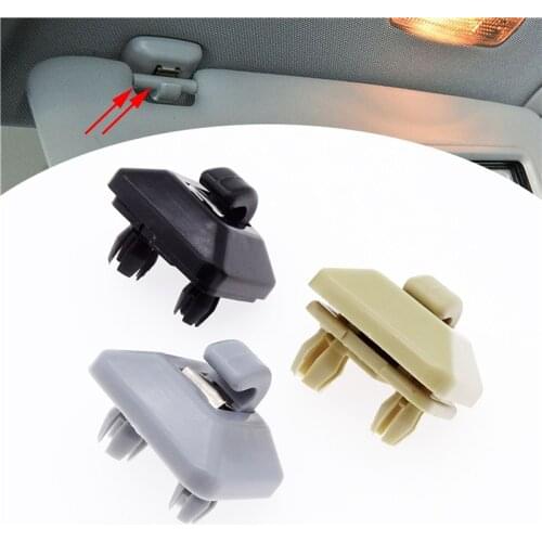 2 Pcs Black/Gray/Beige Car Sun Visor Clip Hook Holder Premium Plastic Auto Replacement For Audi A1 A3 A4 A5 Q3 Q5 8U0857562