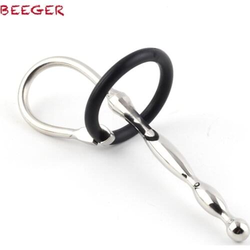 BEEGER Wavey Quatro Penis Plug With Rubber Glans Ring, A Long Insertable Shaft For Deep Sounding pleasure with the Rounded Ball