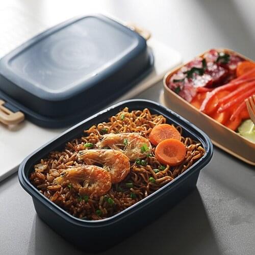 Bento box with dinnerware japanese style snack box kitchen plastic food storage container Double-layer lunch box for kids