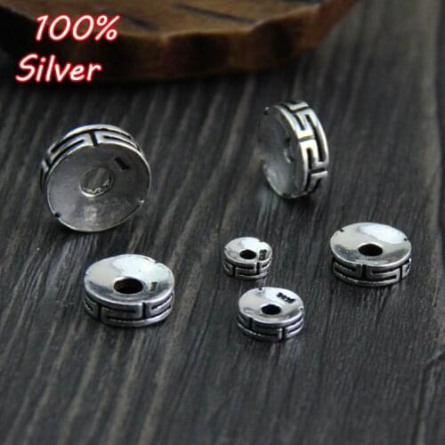 4pcs Interval Stopper Spacer Beads Charms Silver Color 925 DIY Bracelets Beads For Jewelry Making Accessories Wholesale