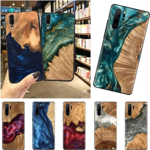 Traveler Protective Wood Resin art Phone Case For Huawei honor Mate mate P 10 9X 10i 20 30 40 y7 pro p smart 2019 lite