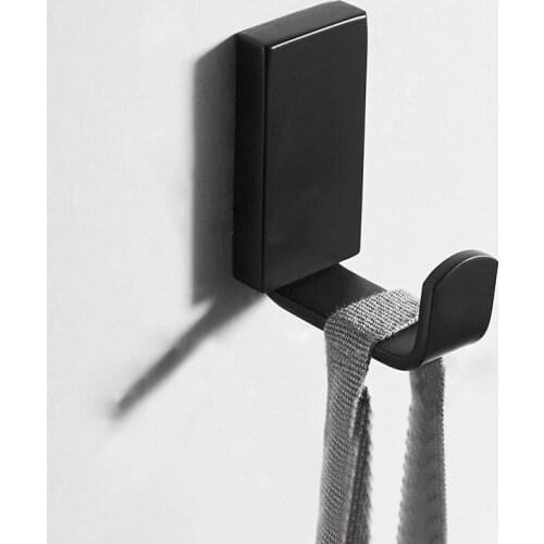 Black Hooks for Bathroom Kitchen Hanger Stainless Steel Wall Hook for Keys Coat Towel Hook Robe Hook Bathroom Hardware
