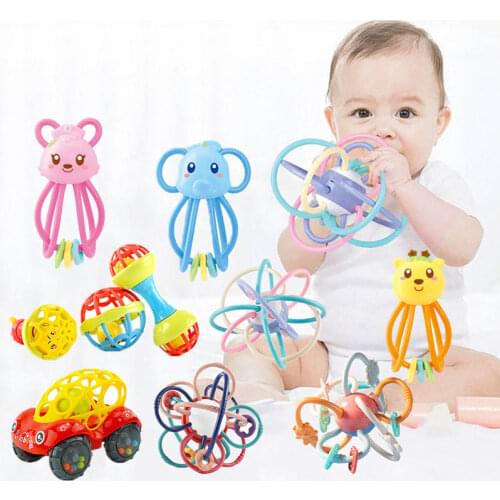 Baby Toys for Toddlers 0 12 Months Infant Bed Rattle Bell Soft Teether Plastic Ball Activity Game Juguetes Bebe Boys Girls Gift