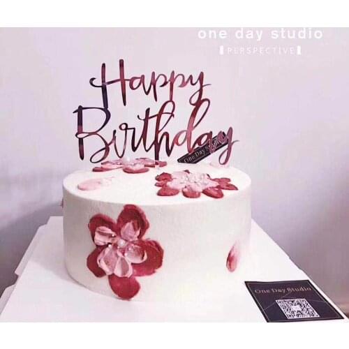 Baby Shower Gold Original Acrylic Happy Birthday Cake Topper Birthday Cake Topper Flags for Kids Birthday Party Cake Decoration