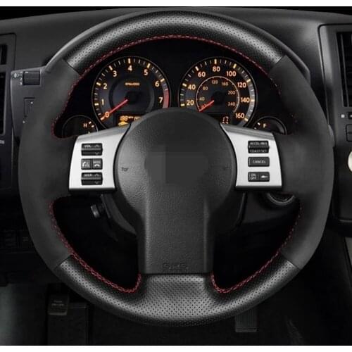 DIY Black Faux Leather Car Steering Wheel Cover For Infiniti FX FX35 FX45 2003-2008 Nissan 350Z 2002-2009