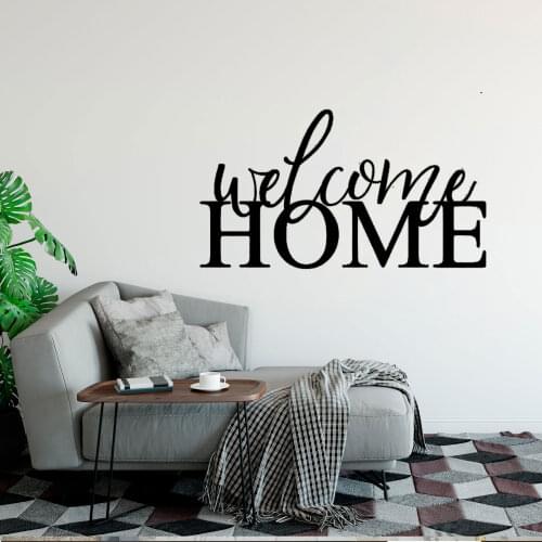 Welcome Home Phrase Wall Decal Vinyl Wallpaper For Living Room Wall Decals House Decor Bedroom Wall Stickers DW7733
