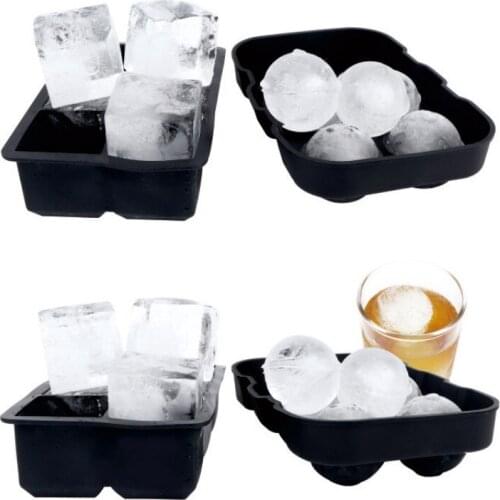 6 Compartment Ice Cube Mold Food Grade Silicone Making Ice Mould For Whiskey Cocktail Home Kitchen Bar Make Cold Drinks Tool