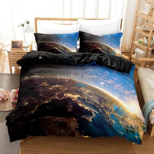 Fantasy Earth Planet Bedding Set Modern 3d Duvet Cover Set Comforter Bed Linen Twin Queen King Single Size Fashion Luxury Gift