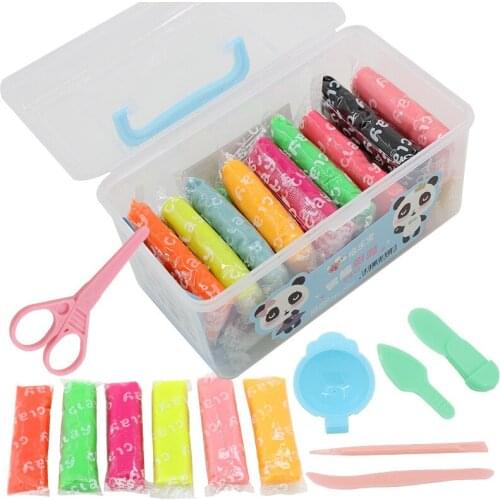 24 Color Light Soft Clay Storage Box Plastic Puzzle Kids Color Clay Toy Childrens Handmade Soft Clay Set Children DIY Toy Gift