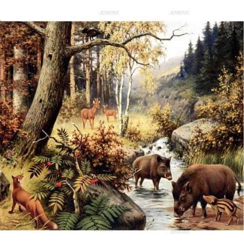 Forest Pig Deer Diamond Painting Full Square Round Drill Mosaic Rhinestones of Pictures 5D Diy Diamond Embroidery Animal