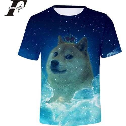 LUCKYFRIDAYF 2018 Doge cotton 3D printed Short Sleeve funny T thirts O neck Men/Women Anime Summer T-shirts Tops Tee Clothes