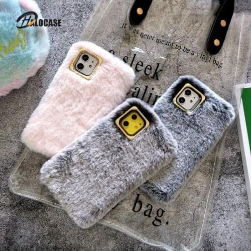 Fashion Lady Case for iPhone XS Max XR X 11 Pro Gift TPU Case Furry fluffy Warm Cover for iPhone 6 6S 7 8 Plus Soft Phone Case