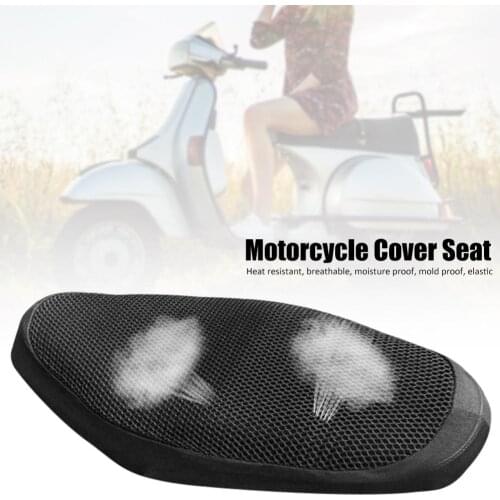 Motorcycle Scooter Seat Cover Seat Cushion 3D Polyester Spacer Mesh Fabric Waterproof Anti-Slip Cushion Covers Good Elasticity