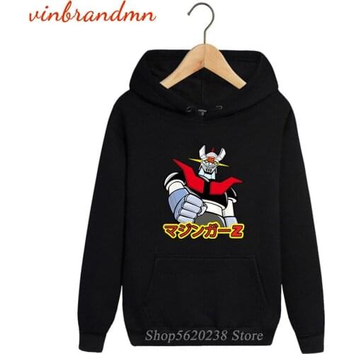 Men Printed Fashion Hoodies Anime Mazinger Z Printed Harajuku Sweatshirt Goldrake UFO Robot Graphic Hoodies Fleece Pocket Hoodie