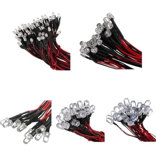 New 10 pcs 12V 20cm LED Pre wired m green