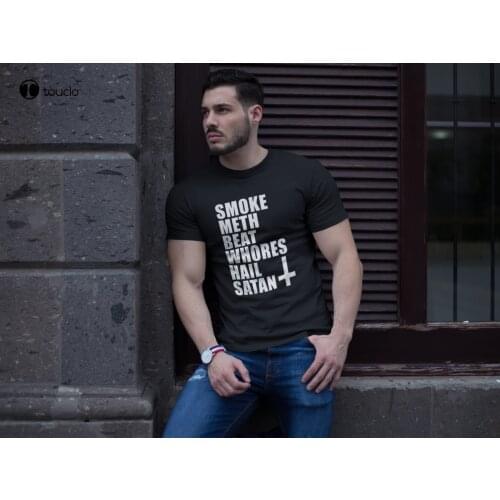 New Smoke Meth Beat Whoresss Hail Satan Religious Spoof Gifts MenS T-Shirt Cotton Tee Shirt S-5Xl