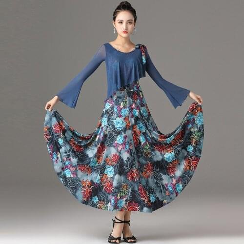 New Modern Ballroom Dance Competition Dress For Women Adult National Standard Waltz Dance Practice/Performance Clothes DQL4866