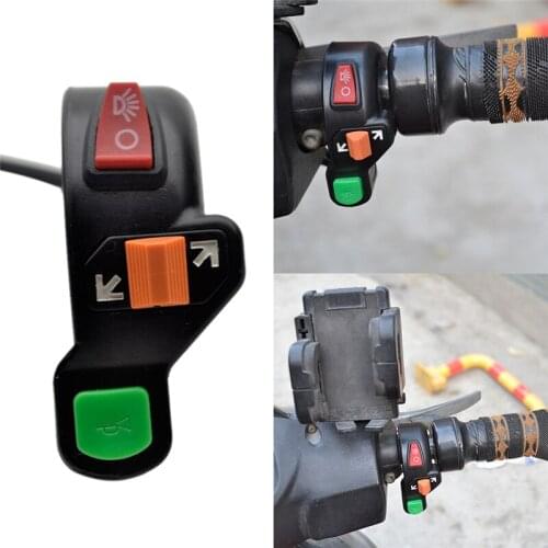 New Universal 3 in1 Motorcycle Bike Signals On/Off Light ATV 7/8" switch Horn