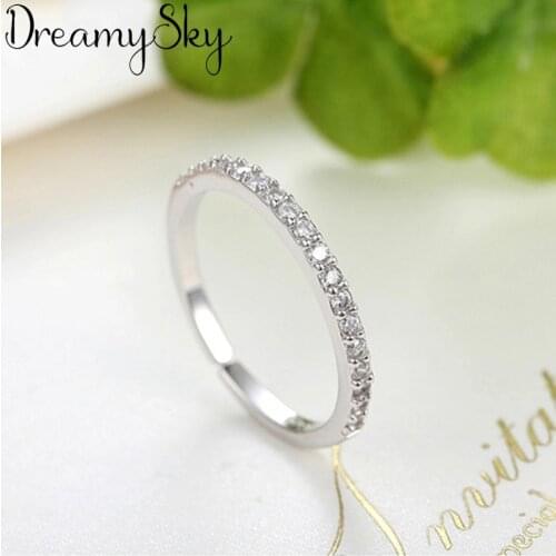 Exaggerated Personality Silver Color Shiny Zircon Rings For Women Wedding Jewelry Adjustable Antique Finger Ring Anillos