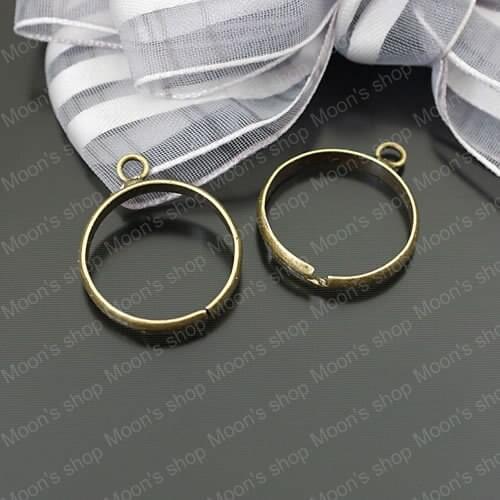 Wholesale 18mm Antique Bronze Copper Ring Settings with One Hanging Hole DIY Findings 20 pieces (JM3167)