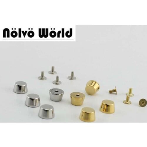 4-10-50pcs 100% stainless steel 12.1X9.5X7.2mm Gold/Silver Finish Repair bags purse base feet rivets studs