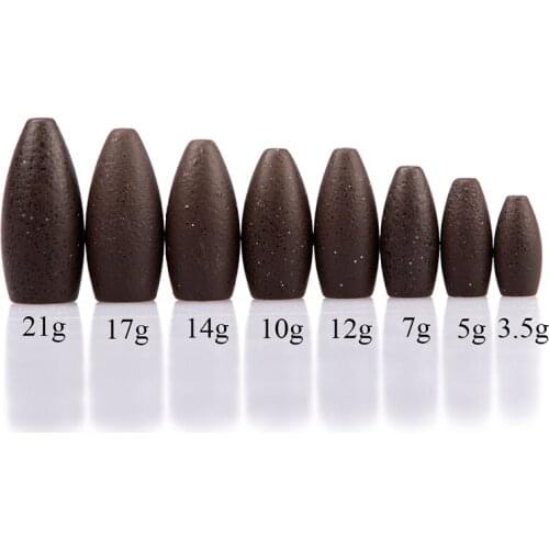 3.5/5/7/10/12/14/17/21g Fishing Sinker Lure Tungsten Bullet Flipping Weight Worm Weight Fishing Accessories